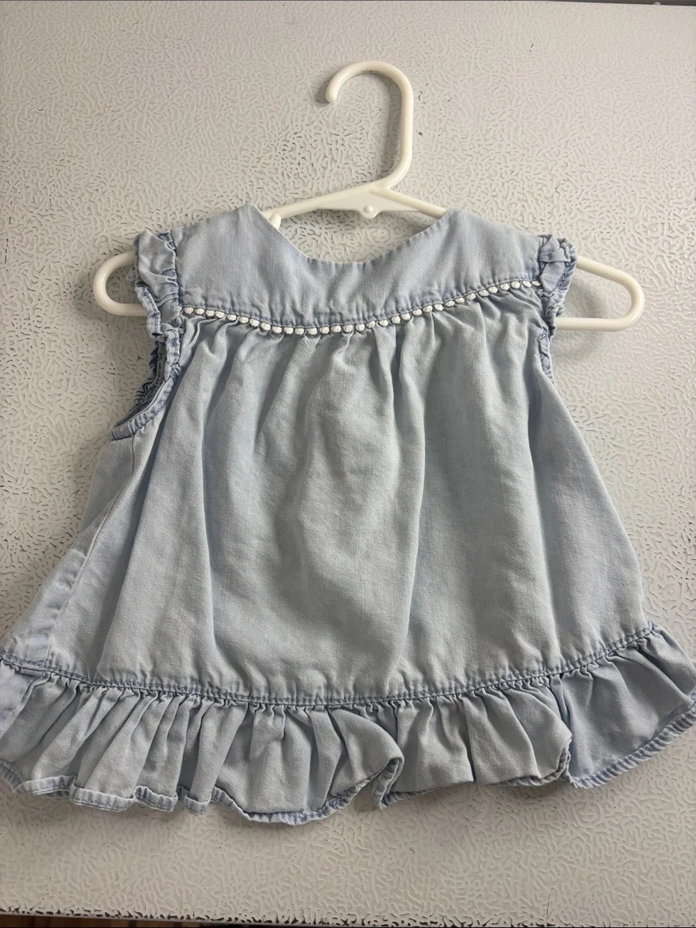 515 - Light Blue Ruffle Baby Top
